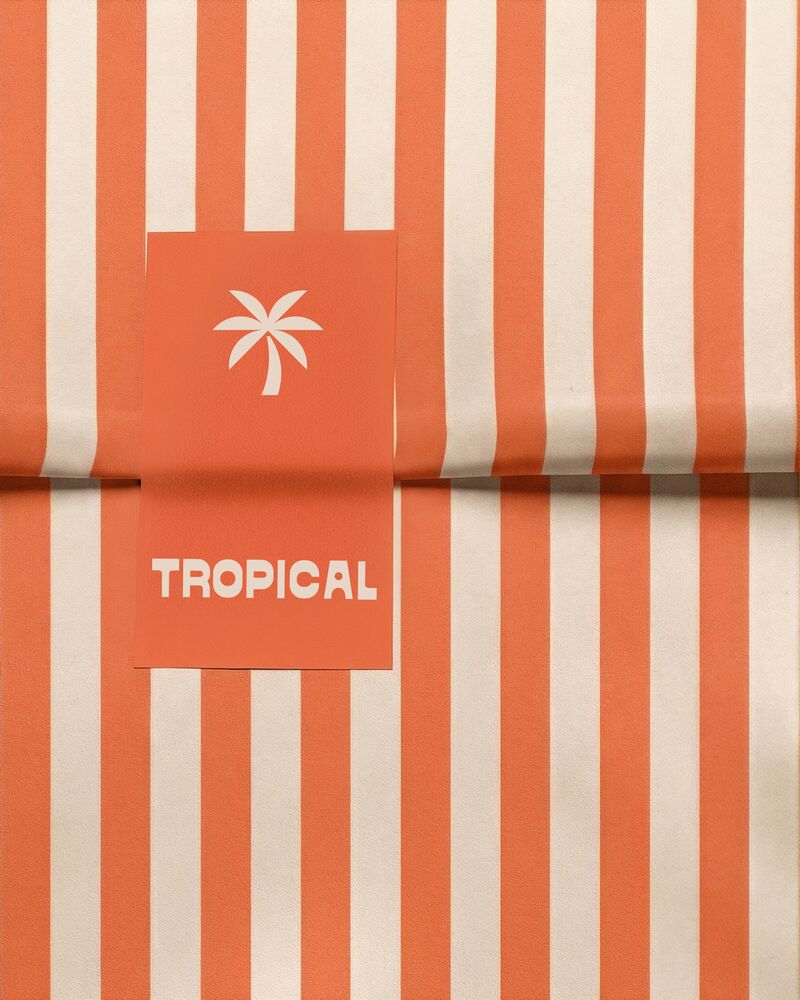 The coral and cream striped Tropical bag