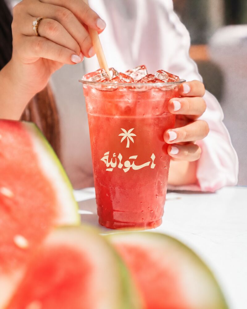 A pomegranate juice with ice